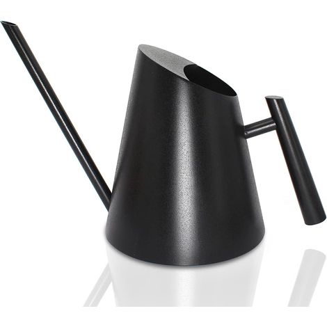 Arrosoir en cuivre pour plantes d'intérieur - 900 ml, noir, petit arrosoir en acier inoxydable avec long bec droit, arrosoir en métal pour bonsaïs et fleurs d'intérieur (1/5)