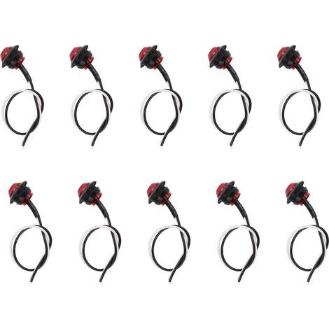 10 pièces feu de position latéral 3LED IP68 étanche rond indicateur de dégagement feu arrière universel pour camion voiture RVRed. (1/5)
