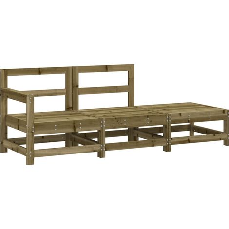 3 Piece Garden Lounge Set Impregnated Wood Pine vidaXL (1/5)