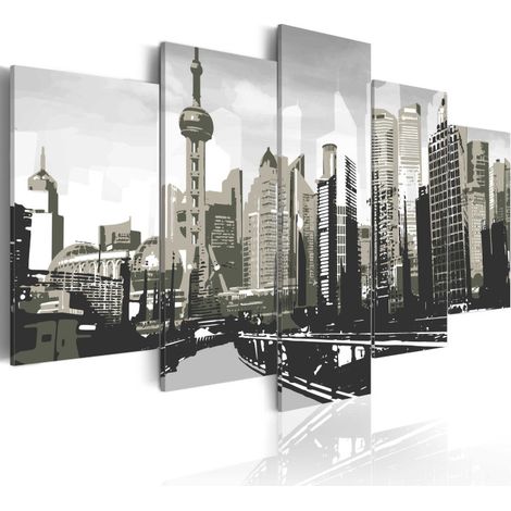 Tableau "Shanghai, la Plus Grande Ville de Chine" 100 x 200 cm (1/2)