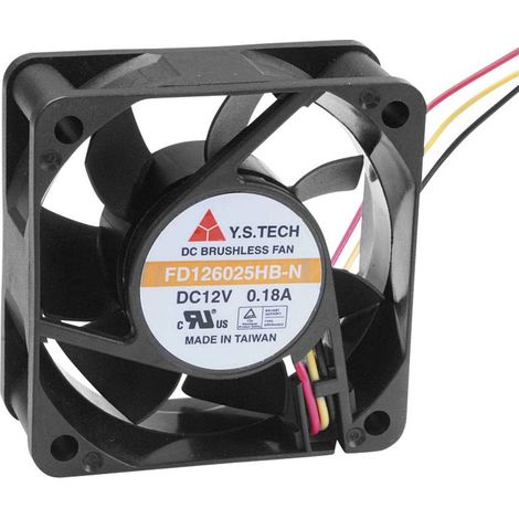 FD126025HB-N(2A7) Ventilateur axial 12 V/DC 42.66 m³/h (L x l x H) 60 x 60 x 25 mm (1/2)