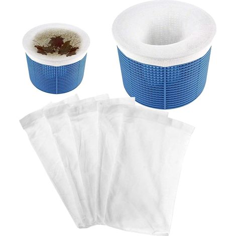 Chaussettes filtrantes pour piscine, chaussettes pour écumoire, lot de 5 chaussettes pour écumoire permettant de retenir les débris végétaux et de garder la piscine propre. (1/5)