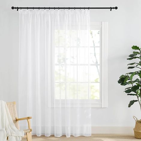 Net Curtain with Ruffle and Rod Pocket (1/4)