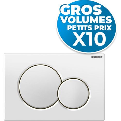 lot de 10 plaques de déclenchement double touche SIGMA 01 blanche  (115.770.11.5-GVP10)