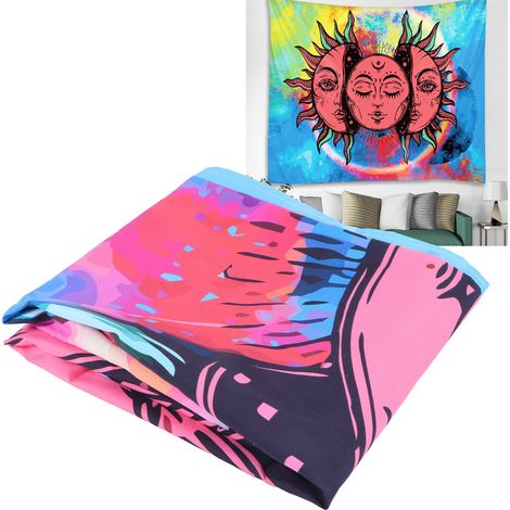Tapisserie murale à motif de déesse du soleil pour chambre ou salon, 230 x 180 cm (1/5)