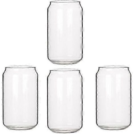Lot de 4 verres en forme de canette, style tendance, pour eau, lait, bière, milkshake, dessert ou cola. (1/5)