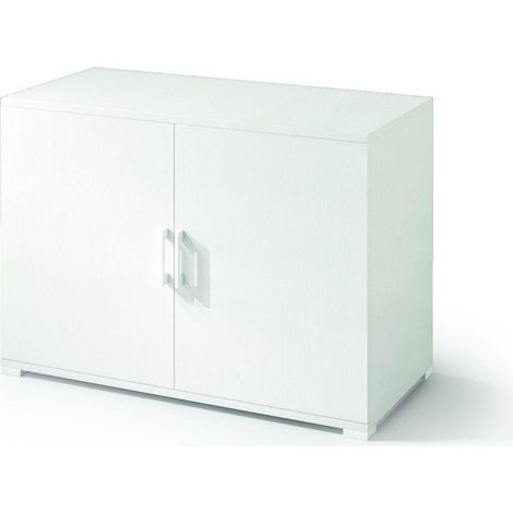Mueble De Baño De Doble Puerta Blanco H66cm