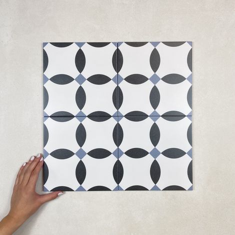 Carrelage Imitation Carreaux de Ciment LA MADELEINE 20x20 cm Chere Noir (1/3)