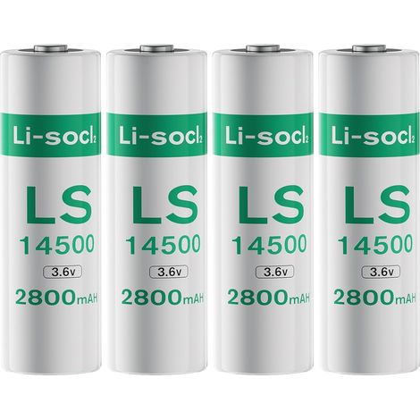 Lot de 4 Piles LS1450O, 3,6 V AA Lithium 2800mAh Batterie ER1450O Lithium Haute Capacité (Non-Rechargeable) (1/5)
