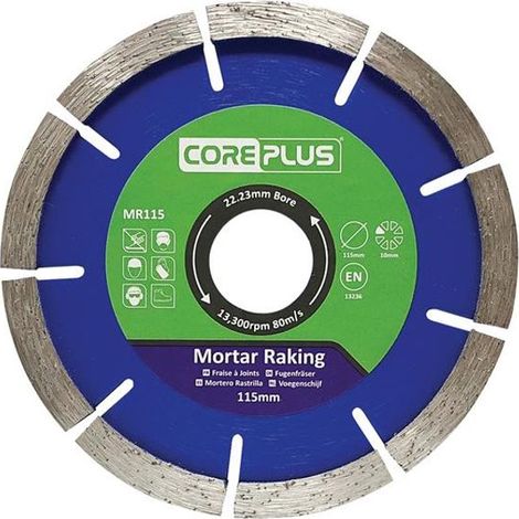 CorePlus MR115 Mortar Raking Diamond Blade 115mm (22.23mm Bore) (1/2)