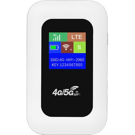3G/4G LTE MiFi Portable Mini WiFi Display Wireless Router with SIM Card Insertion Network Adapter -- MF800B - European Version - Color Screen - White (1/3)