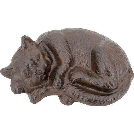 Figurine de chat décorative pour jardin, ornement mural rustique en fonte, accessoire de jardinage élégant et original