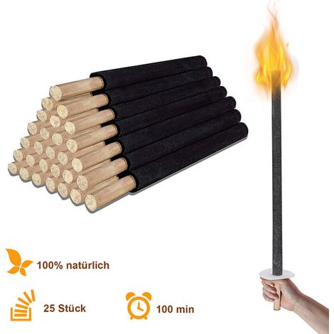 Randaco 150x 72cm Antorcha de Jardín Antorchas de Fiesta Antorchas de Cera para Bodas Tiempo de Quemado Mango Largo