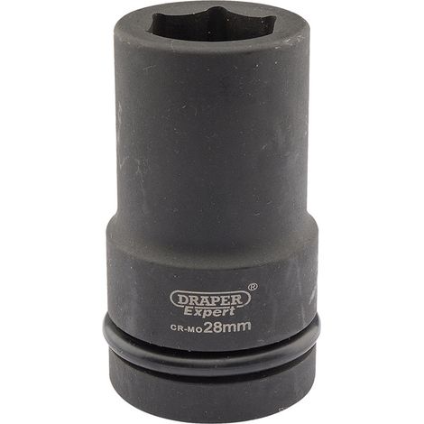 Draper 28mm Hi-Torq® Metric Deep Impact Socket – 1/2" Square Drive, 1-Inch Deep Socket for Heavy-Duty Impact Wrenching (1/5)