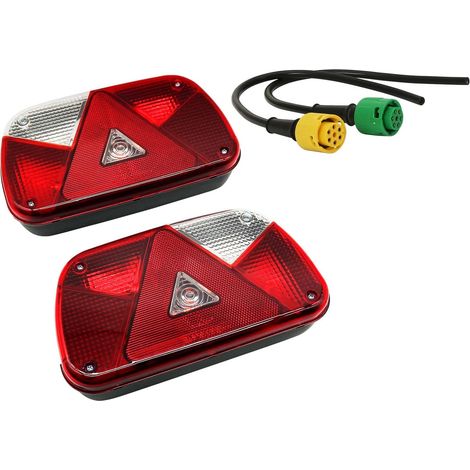 1 paire de feux arrière de remorque, kit de feux arrière de remorque universel étanche 12 V, avec 2 câbles de 30 cm de long à 5 conducteurs (1/5)