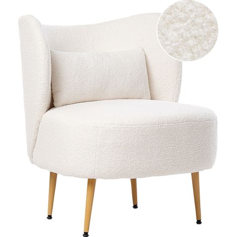 Sessel OTSBY II mit Kissen Bouclé Cremeweiß