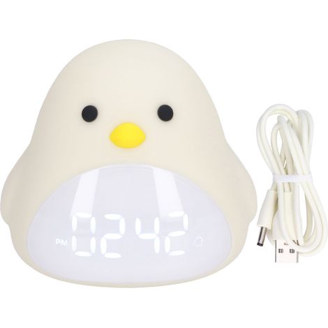 Réveil veilleuse LED oiseau mignon, chargement USB, lampe de chambre à coucher (1/5)