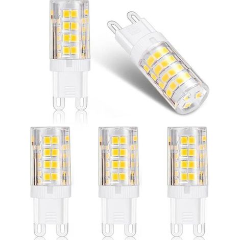 Lot de 5 Ampoules LED G9 5W, Equivalent 40W/50W Halogène, 450LM, Blanc Chaud 3000K, 220V, Éclairage Cuisine Chambre Salon (1/5)