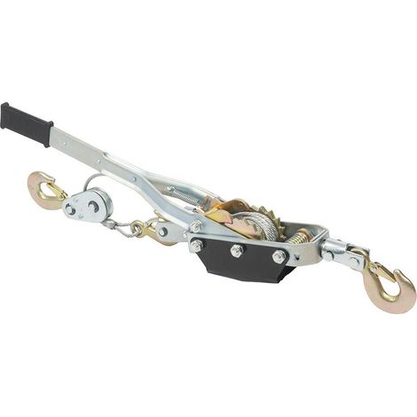 Silverline – Palan tendeur de traction 3 500 kg – Câble en acier 3m – Double engrenage pour traction fluide – Crochets en acier forgé (1/2)