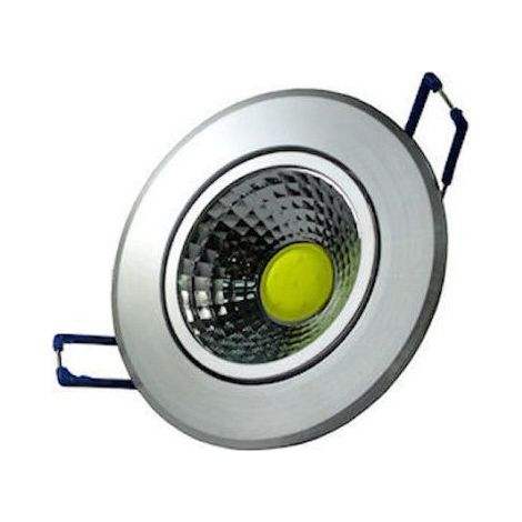 Trade Shop - MINI LED COB EINBAUSCHEINWERFER 3W KALT WARM LICHT MIT GIPSKARTONFLOSSEN - Silber