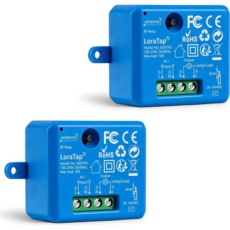 Lot de Interrupteur WiFi Sans Fil, MINI TAILLE, Récepteur 2500W 10A, Commutateur Connecté Intelligent, Commande à Distance Par Téléphone, Relais Compatible avec Google Home (1/5)
