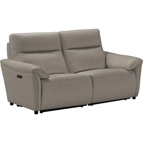Canapé 3 places électrique relax zéro gravity cuir gris éléphant - BALCO (1/5)