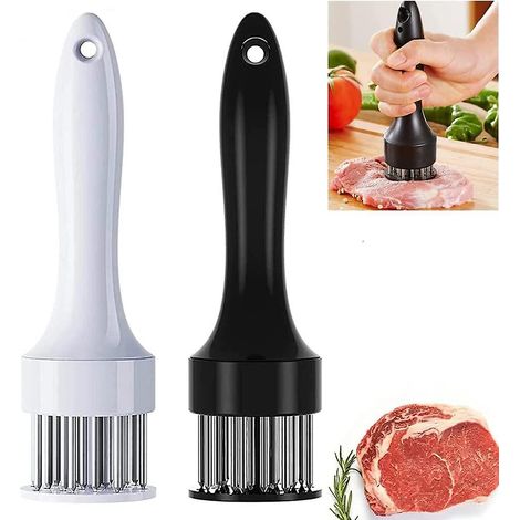 Lot de 2 attendrisseurs de viande, maillet à viande en acier inoxydable à 21 aiguilles, robuste et tranchant (1/5)