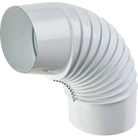 Tubo gomito 90° in acciaio porcellanato smaltato bianco per stufe a legna - Ø15x21 cm (1/4)