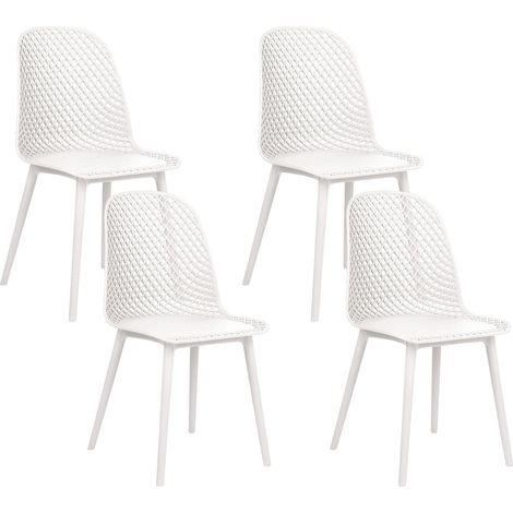 Set of 4 Dining Chairs EMORY White (1/5)
