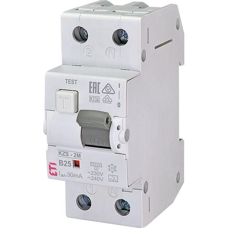 ETI Disjoncteur FI-LS KZS-2M A, 2 pôles, type A, B25 / 0,03A, à action instantanée