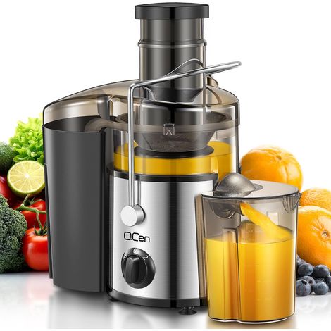Extracteur de Jus Centrifuge 500W avec Large Goulotte de 3 Pouces, Facile à Nettoyer, Acier Inoxydable, Sans BPA (1/5)