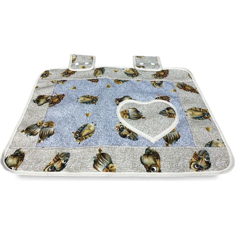COPRIFORNO copri forno GUFI gufetti GRIGIO