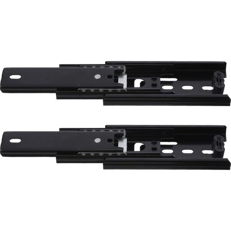 Glissières télescopiques de 10 cm avec roulements à billes 3 niveaux, rails pour meubles cuisine et (1/5)