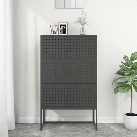vidaXL Aparador de acero antracita 80x35x135 cm (1/5)