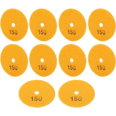 10 Disques Diamant 3" pour Polissage Marbre, Béton, Granit - Lot de 10 - Grain 150 (1/5)