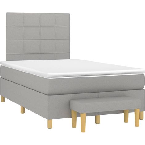 Maison Exclusive - Giroletto a Molle con Materasso Grigio Chiaro 120x190cm Tessuto