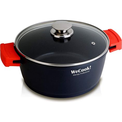 Wecook casseruola alta Ø16x8cm con coperchio in vetro serie "Ecostone" 5mm