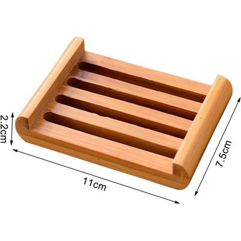 Porte-savon écologique 11 x 7,5 x 2,2 cm marron, support de savon à fixation pratique pour salle de bain et cuisine, lot de pièces résistantes (1/5)