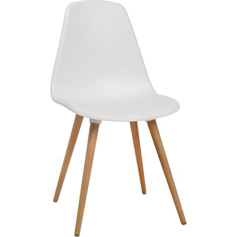 Sedia multifunzione bianca con gambe in legno di faggio VE=2 pezzi in cartone