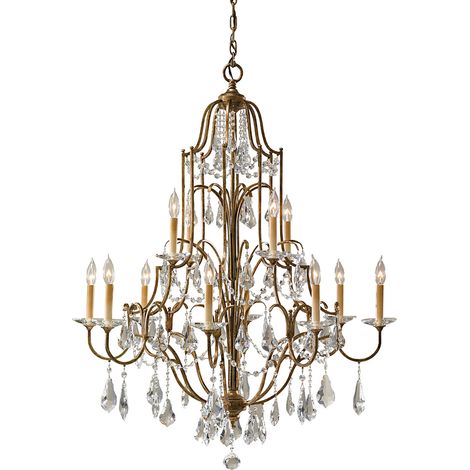 Elstead Valentina - Lampadario a 12 luci multilivello, bronzo ossidato (1/4)