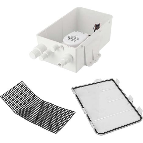 Pompe submersible automatique 750 GPH avec couvercle de filtre transparent amovible, compatible avec les systèmes de drainage de douche/lavabo portables, disponible en plusieurs couleurs. (1/5)