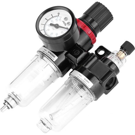 Lubrificateur pneumatique noir, avec régulateur de filtre à air, source d'alimentation stable en pression, pour équipement d'humidité (1/5)