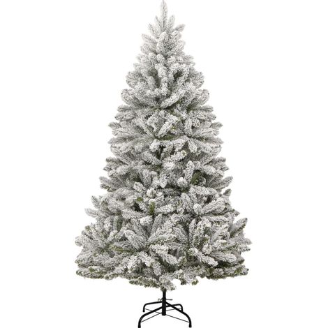 Albero Natale  Albero natalizio  Albero festivo Artificiale Incernierato con Neve Fioccata 210 cm (1/5)