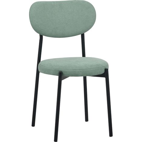 chaise turquoises design assise confortable métal et tissu - vert turquoise doux (1/3)