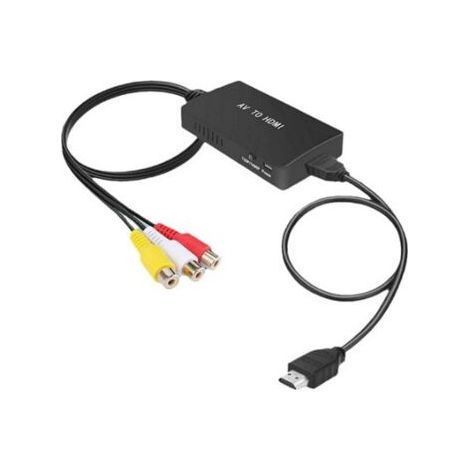 1 noir Adaptateur RCA vers HDMI, convertisseur AV vers HDMI, entrée RCA, Sortie vidéo, Adaptateur Audio pour Sky/DVD/STB pour l'affichage sur HDTV ZHQRCA03 (1/4)