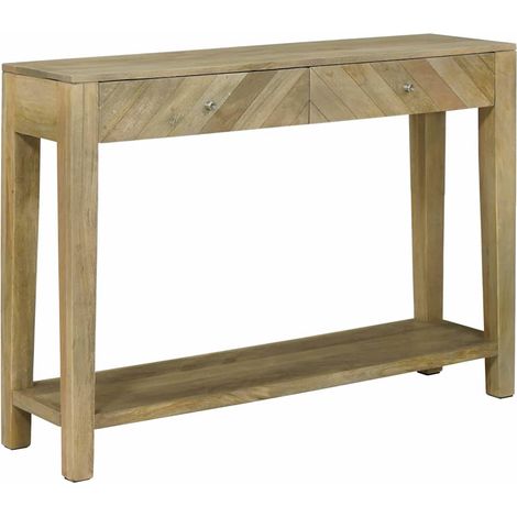 Console Table Natural Grey 110 x 30 x 80 cm Solid Mango Wood vidaXL