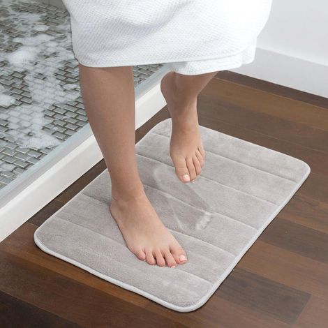 Northix Puffeet InnovaGoods Tappeto da Bagno Grigio Antiscivolo