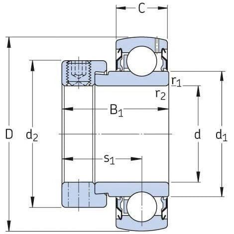 Rodamiento de bolas de ranura profunda 35 x 72 x 36,5 mm gopart GOPART SA207GP (1/3)