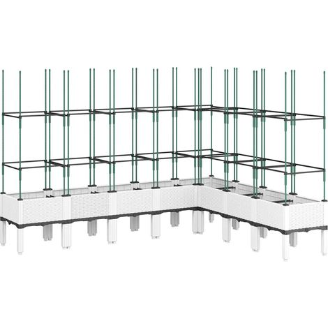 Maison Exclusive - Fioriera da Giardino con Traliccio Bianco 200x160x142,5cm in PP
