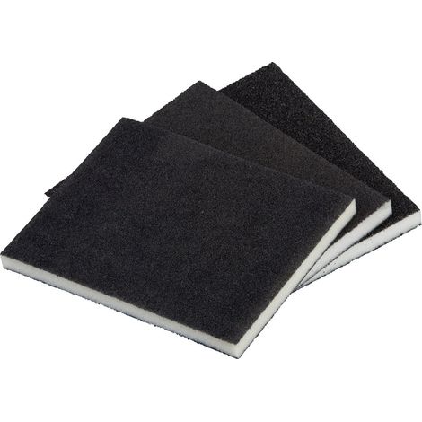 Wolfcraft Schleifschwamm 3 Stück Maß  123 x 98 x 10 mm, K 60, 120, 180 Schleifpapier & Schleifhilfen (1/3)